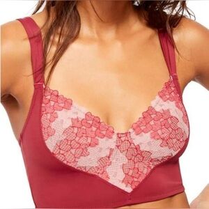 NWT Free People Red/Pink Intimately Love Story Soft Bra